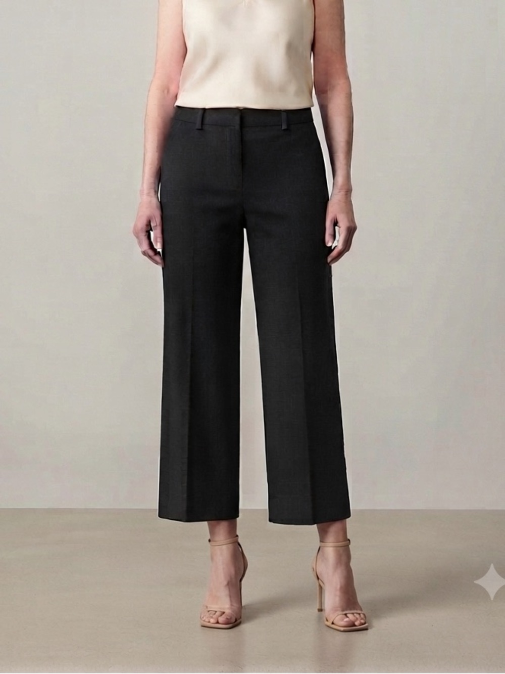 Iris Setlakwe Charcoal Cropped Wide-Leg Dress Pants